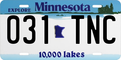 MN license plate 031TNC