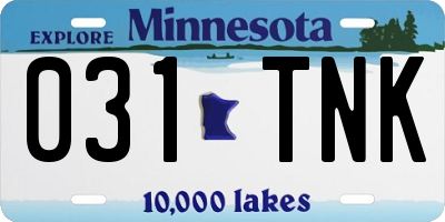 MN license plate 031TNK