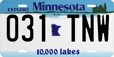 MN license plate 031TNW