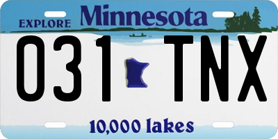 MN license plate 031TNX