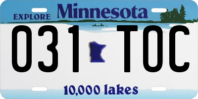 MN license plate 031TOC