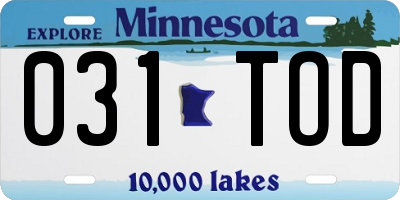 MN license plate 031TOD