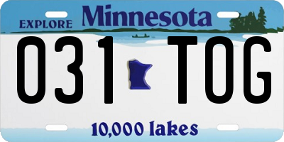 MN license plate 031TOG