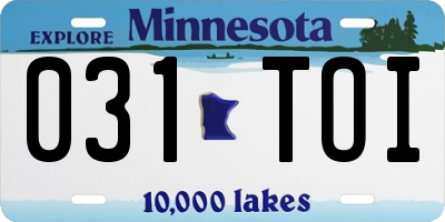 MN license plate 031TOI