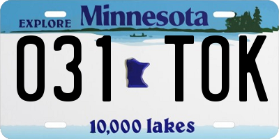MN license plate 031TOK