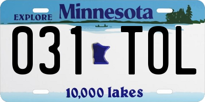 MN license plate 031TOL
