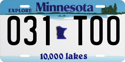 MN license plate 031TOO
