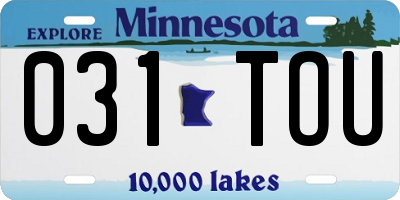MN license plate 031TOU