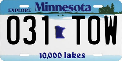 MN license plate 031TOW
