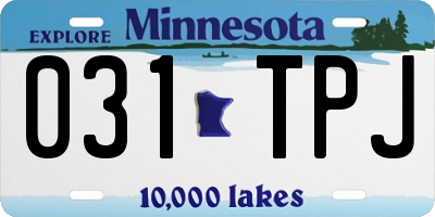 MN license plate 031TPJ