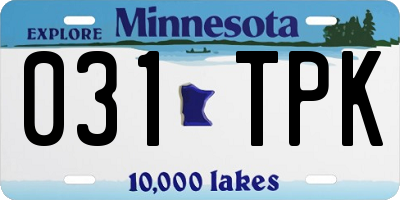 MN license plate 031TPK