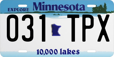 MN license plate 031TPX