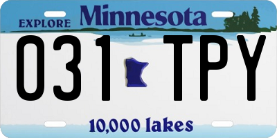 MN license plate 031TPY