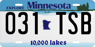 MN license plate 031TSB