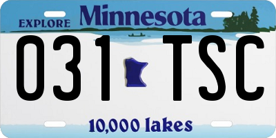 MN license plate 031TSC