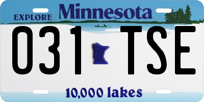 MN license plate 031TSE