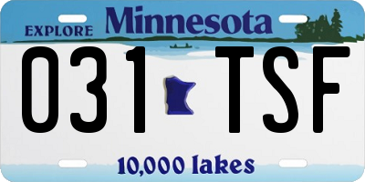 MN license plate 031TSF