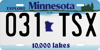 MN license plate 031TSX