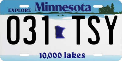 MN license plate 031TSY