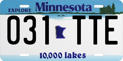 MN license plate 031TTE