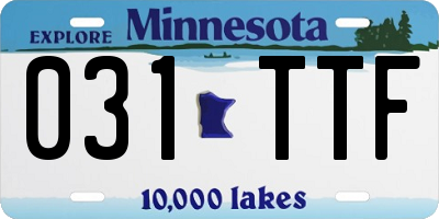 MN license plate 031TTF