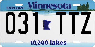 MN license plate 031TTZ