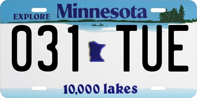 MN license plate 031TUE