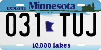 MN license plate 031TUJ