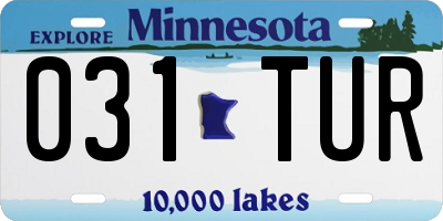 MN license plate 031TUR