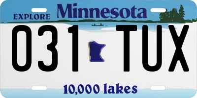MN license plate 031TUX