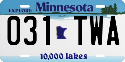 MN license plate 031TWA