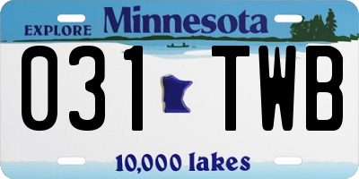 MN license plate 031TWB