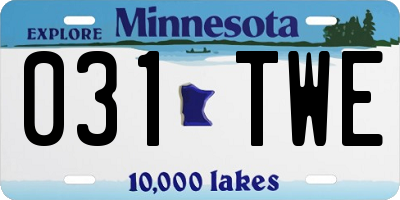 MN license plate 031TWE