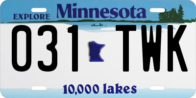 MN license plate 031TWK