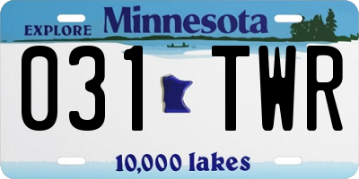 MN license plate 031TWR