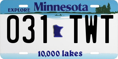 MN license plate 031TWT