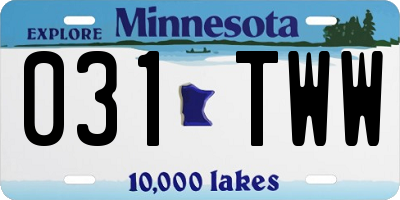 MN license plate 031TWW