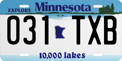 MN license plate 031TXB