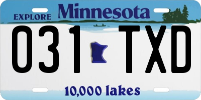 MN license plate 031TXD