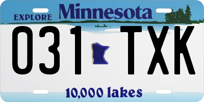 MN license plate 031TXK