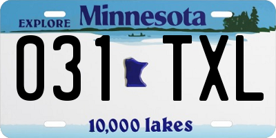 MN license plate 031TXL