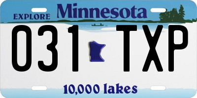 MN license plate 031TXP