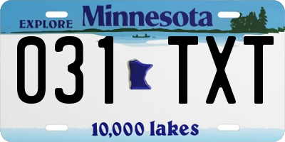 MN license plate 031TXT