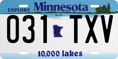 MN license plate 031TXV