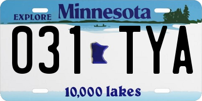 MN license plate 031TYA