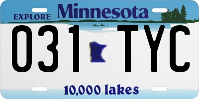 MN license plate 031TYC