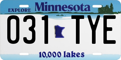 MN license plate 031TYE