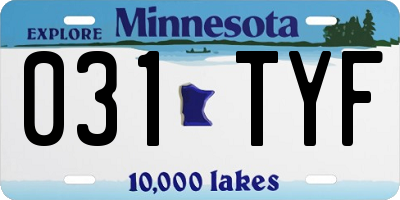 MN license plate 031TYF