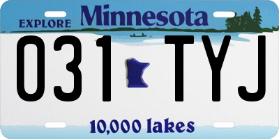 MN license plate 031TYJ