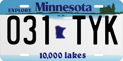 MN license plate 031TYK
